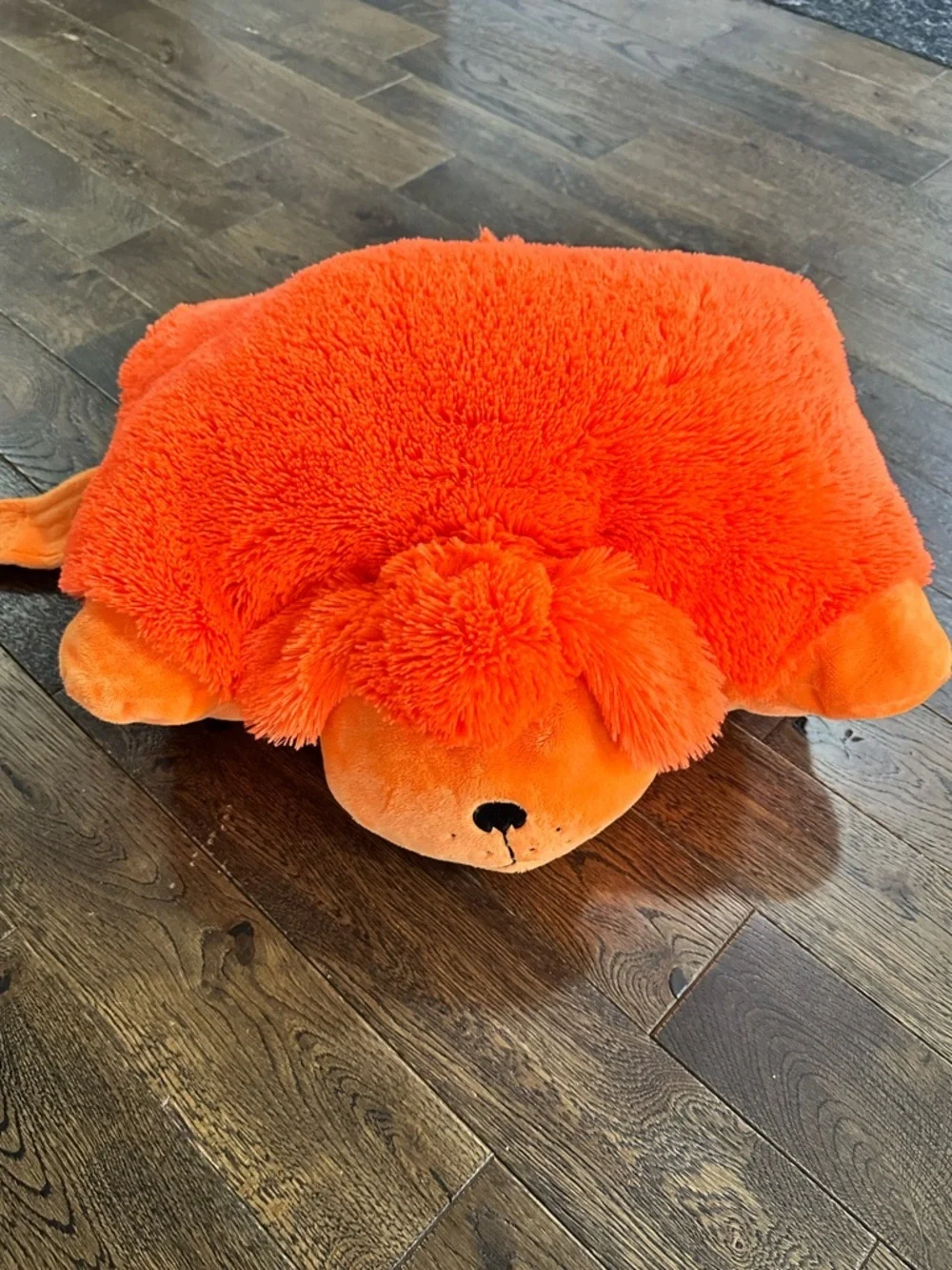 Rare Retired 2012 Pillow Pets Neonz Orange Shaggy Dog